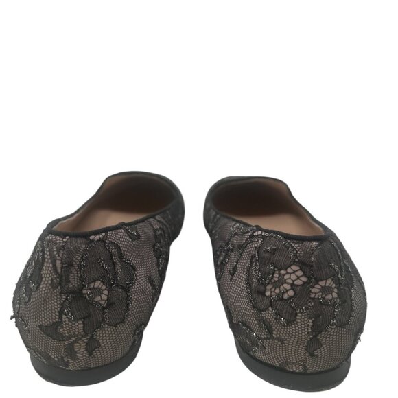 Valentino Garavani Caviar Crystal Lace Smoking Slippers Loafers Flats Size 10 - Picture 6 of 13